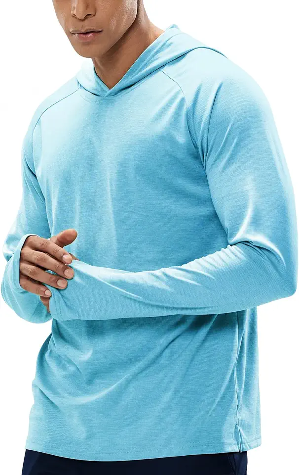 MIER Men's UPF 50+ Sun Hoodie Quick Dry Long Sleeve Shirts, Lightweight