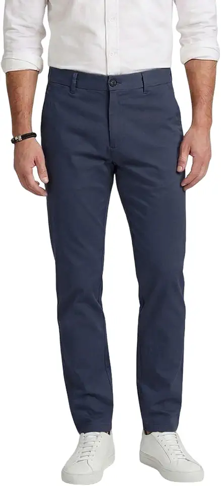 Plaid&Plain Men’s Slim Fit Khaki Pants Men’s Tapered Chino Pants