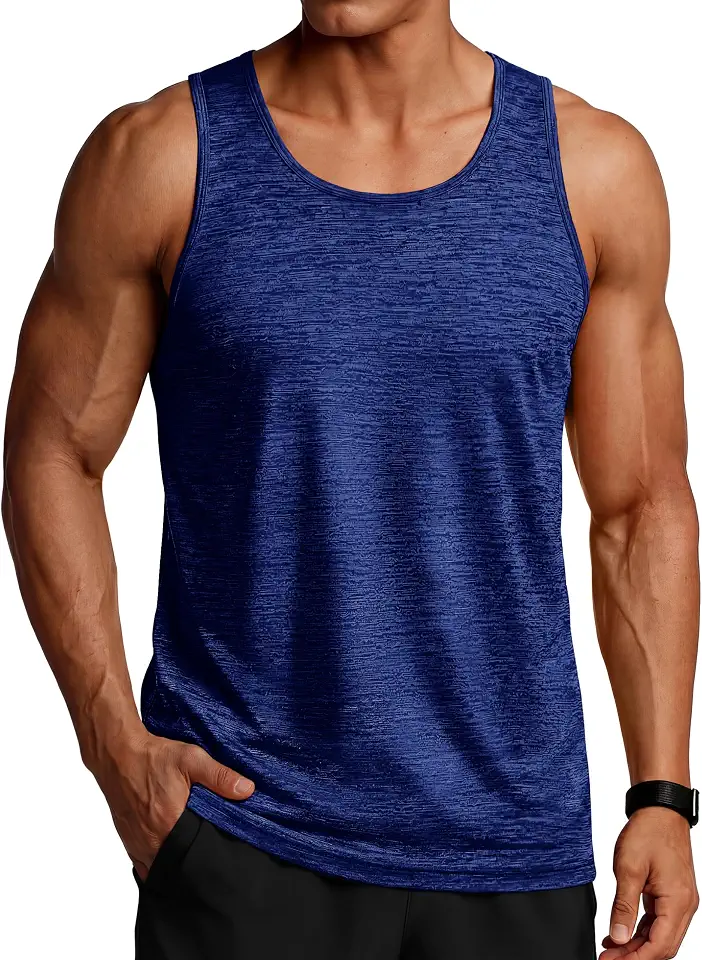 TACVASEN Men's Tank Tops Quick Dry Sleeveless Workout Muscle Shirt Athletic Bodybuilding Gym Performance Tee Shirts