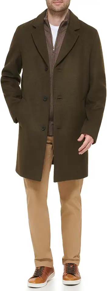 Cole Haan Men's Wool Plus Topper Button Front Coat