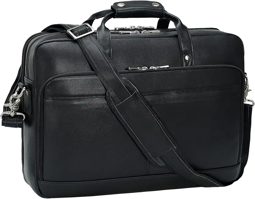 Masa Kawa Leather Briefcase for Men 15.6" 17" Laptop Business Messenger Bag