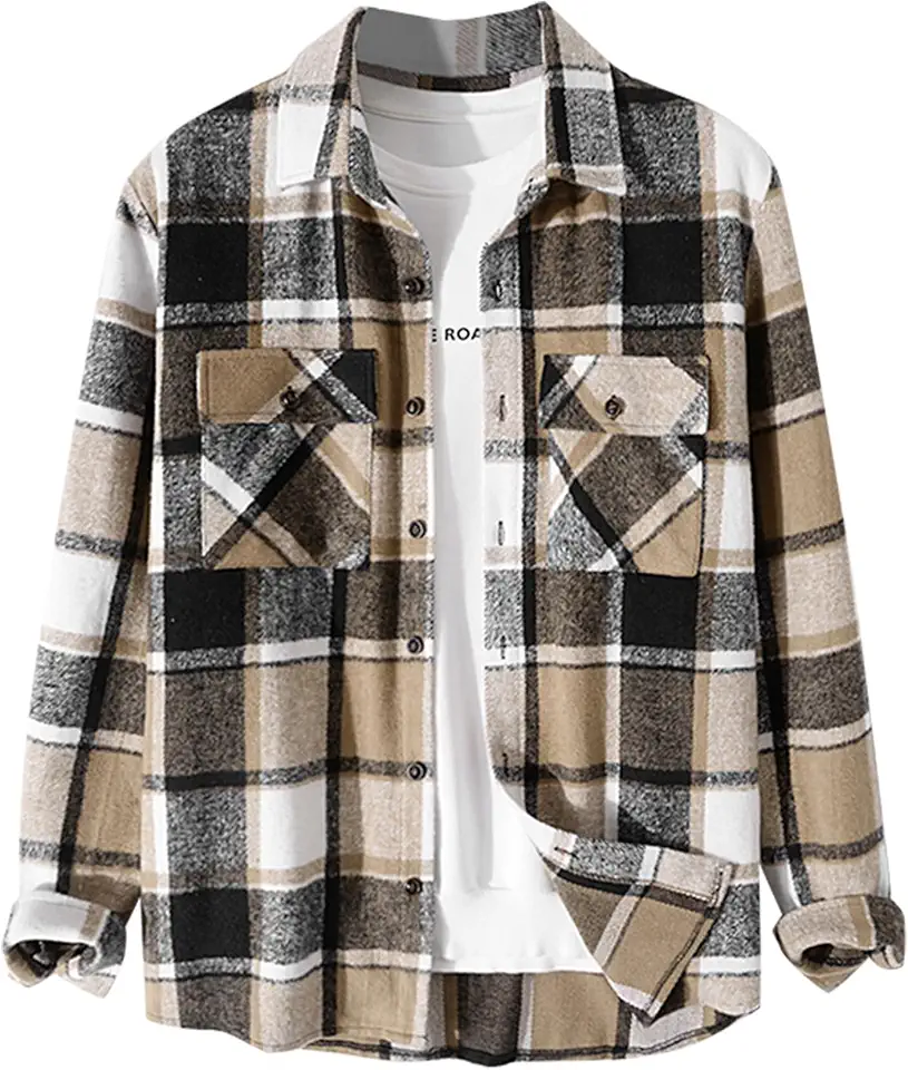 Men's Plaid Flannel Shirt Jacket