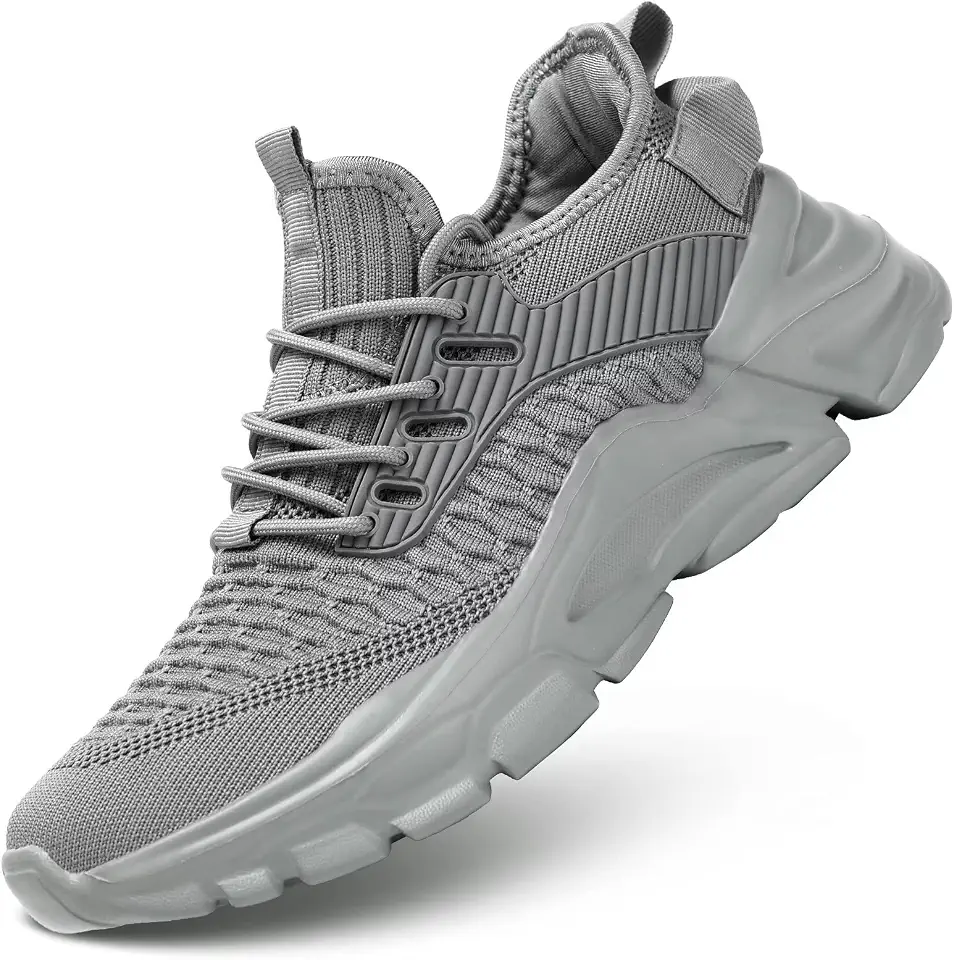 Srenket Men's Running Shoes, Non Slip, Breathable, Lightweight Fashion Sneakers, Slip Resistant Athletic Sports Walking Gym Work Shoes