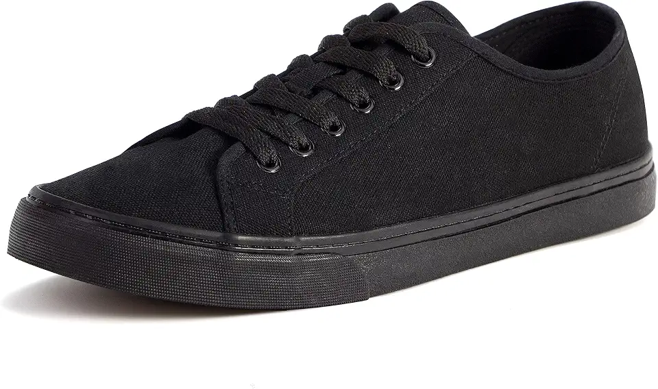 Men's Black Classic Low Top Shoes Canvas Fashion Sneaker with Soft Insole Causal Dress Shoes for Men Comfortable Walking Shoes