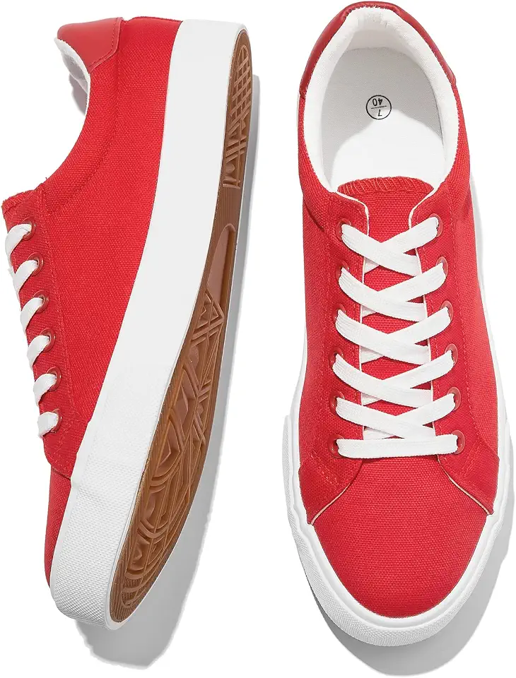 FRACORA Mens White Tennis Shoes Canvas Sneakers for Men