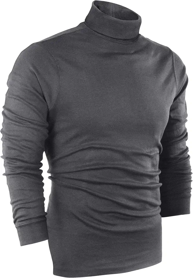 Utopia Wear Soft Stretch Cotton Blend Turtleneck Men Slim Fit UPF 50+ Pullover Sweater