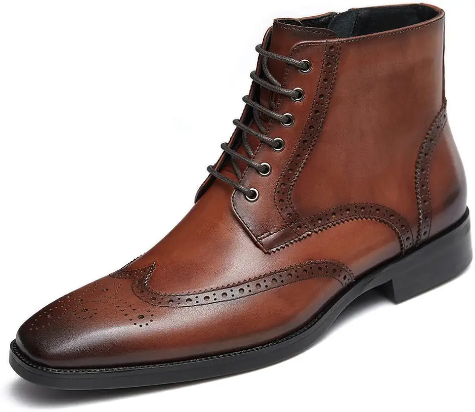GIFENNSE Mens Dress Boots Mens Chukka Boots Formal Chelsea Boots Mens Leather Boots Oxford Boots for Men