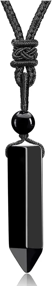 Top Plaza Healing Gemstone Crystal Necklace for Men | Hexagonal Pendant Protection Necklace Braided Rope Natural Gemstone Necklace Christmas Jewelry Gift for Dad, Husband
