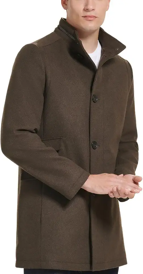 Kenneth Cole Men's Wool Blend Double Breasted Overcoat