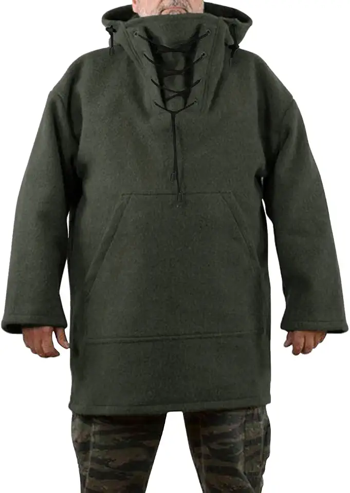 Winter Men's Leisure Jacket, Men's 70% Wool Heavy Coat, Hooded Sweatshirt for Men S-5XL