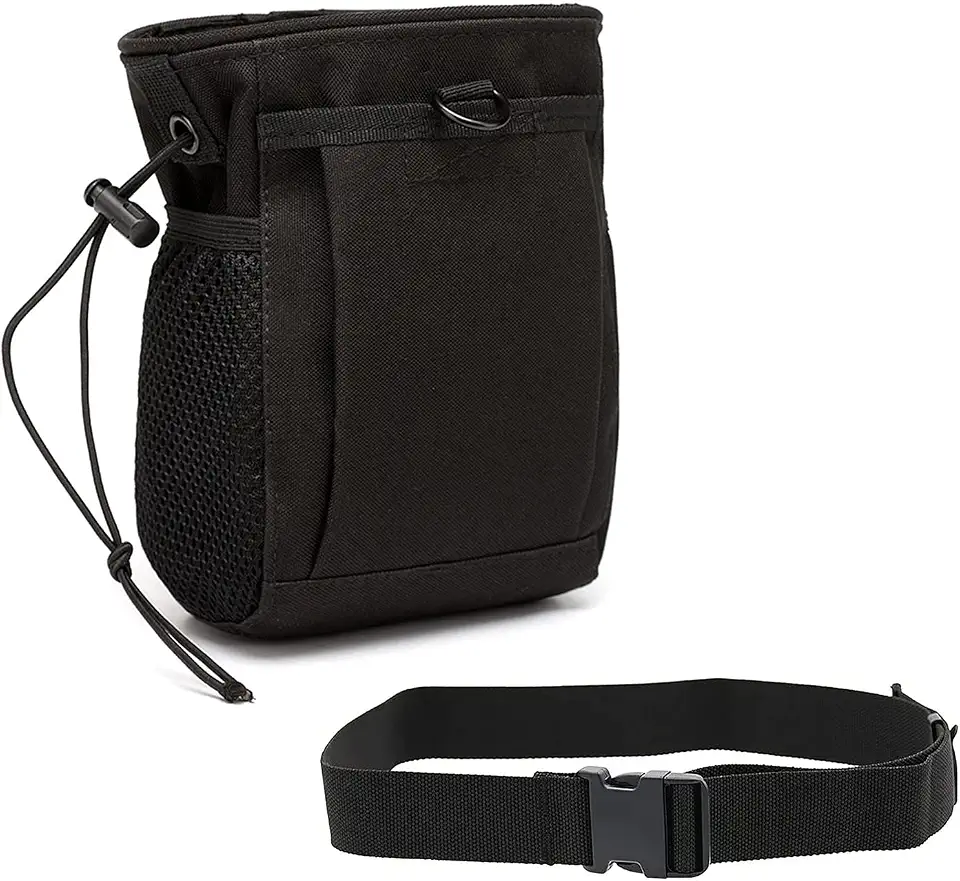 Rock Climbing Chalk Bag, goldhik Bouldering Chalk Bags with Quick-Clip Belt and 3 Pockets, Great Equipment for Rock Climbing, Gym Training, Gymnastics, Weightlifting