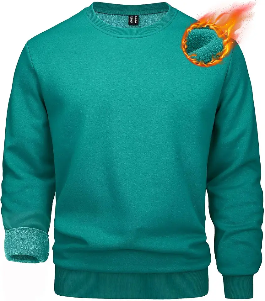 MAGCOMSEN Mens Fleece CrewNeck Sweatshirt Casual Warm Winter Pullover