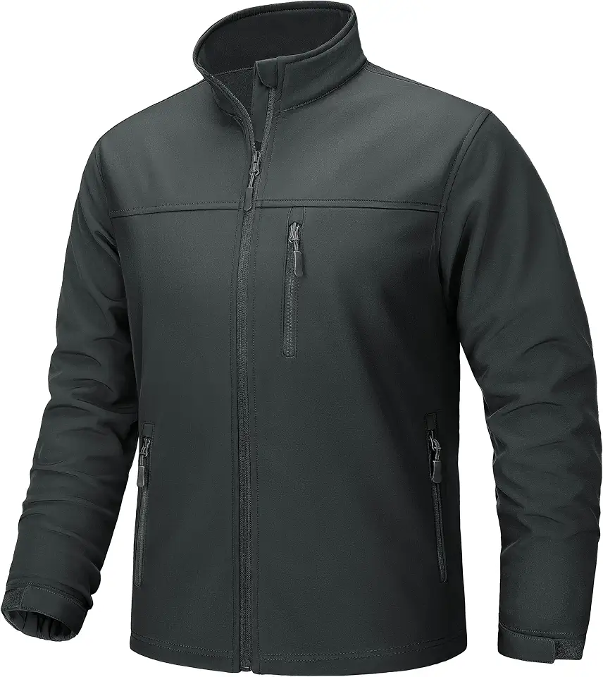 TACVASEN Mens Lightweight Softshell Jacket Fleece Waterproof Windbreaker
