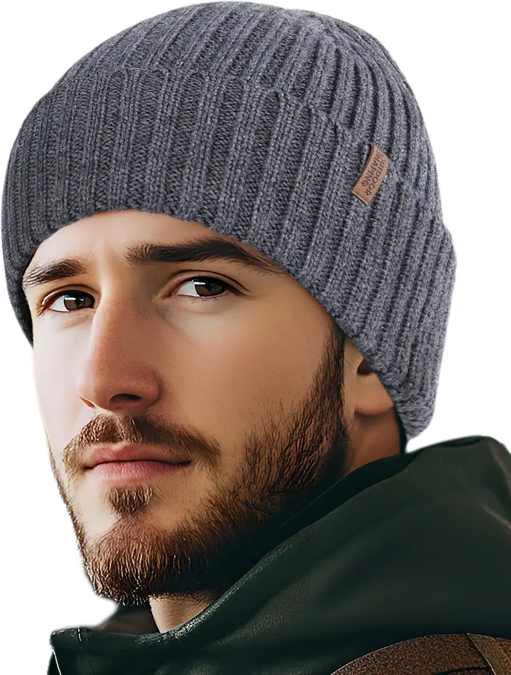 ClimeCo Certified OUTDOOR SHAPING Merino Wool Beanie for Men & Women, Unisex Daily Cuffed Plain Knit Hat, Soft Warm Winter Hat