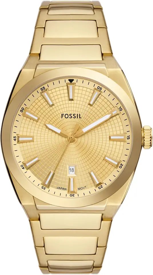 Fossil Men's Everett Quartz Stainless Steel Watch, Three-Hand Watch for Men