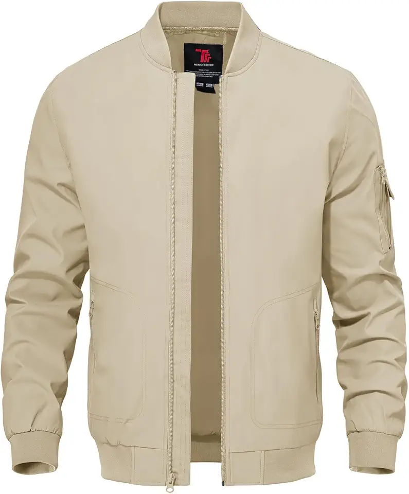 TBMPOY Men's Lightweight Bomber Jackets Light Windbreaker Casual Stylish Fall Golf Zip Up Dress Business Varsity