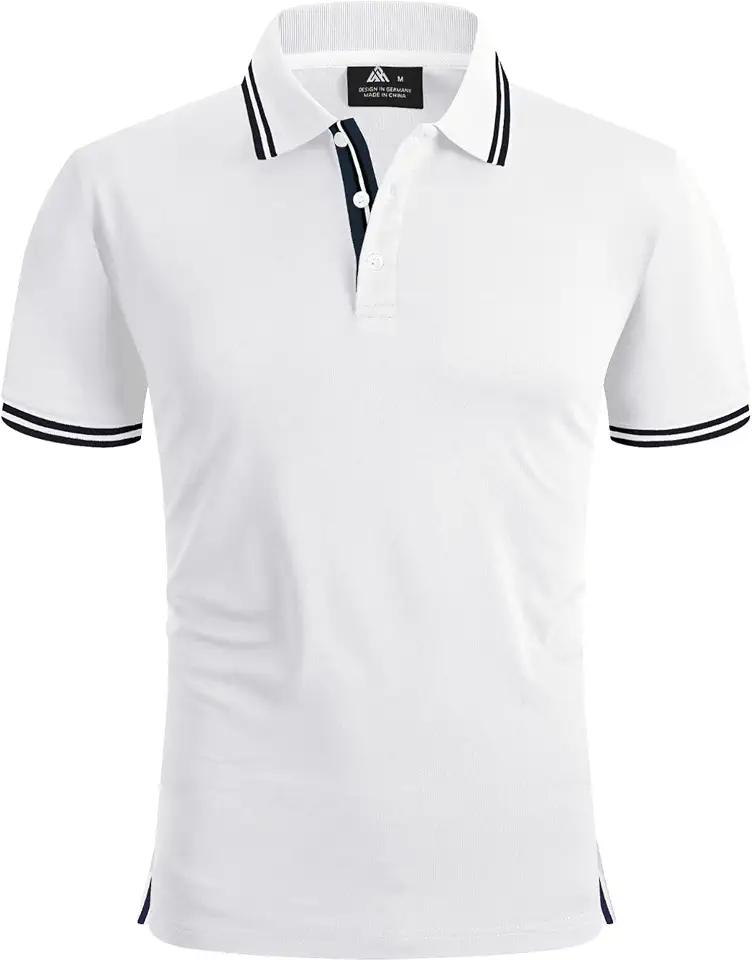SECOOD Men's Polo Shirt Moisture Wicking Summer Short Sleeve Tennis Golf Shirts Casual Stylish