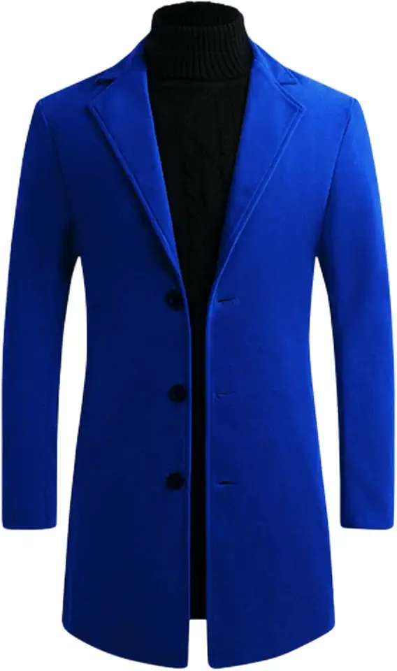 Men's Blue Single Breasted Mac Coat