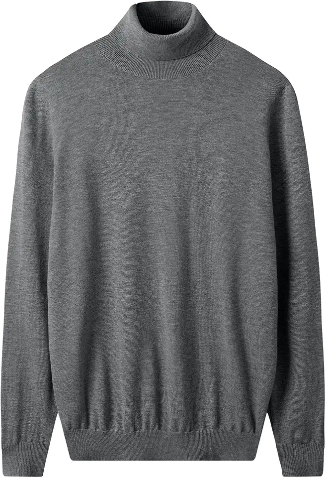 ZHILI Men's 100% Merino Wool Turtleneck Pullover Sweater