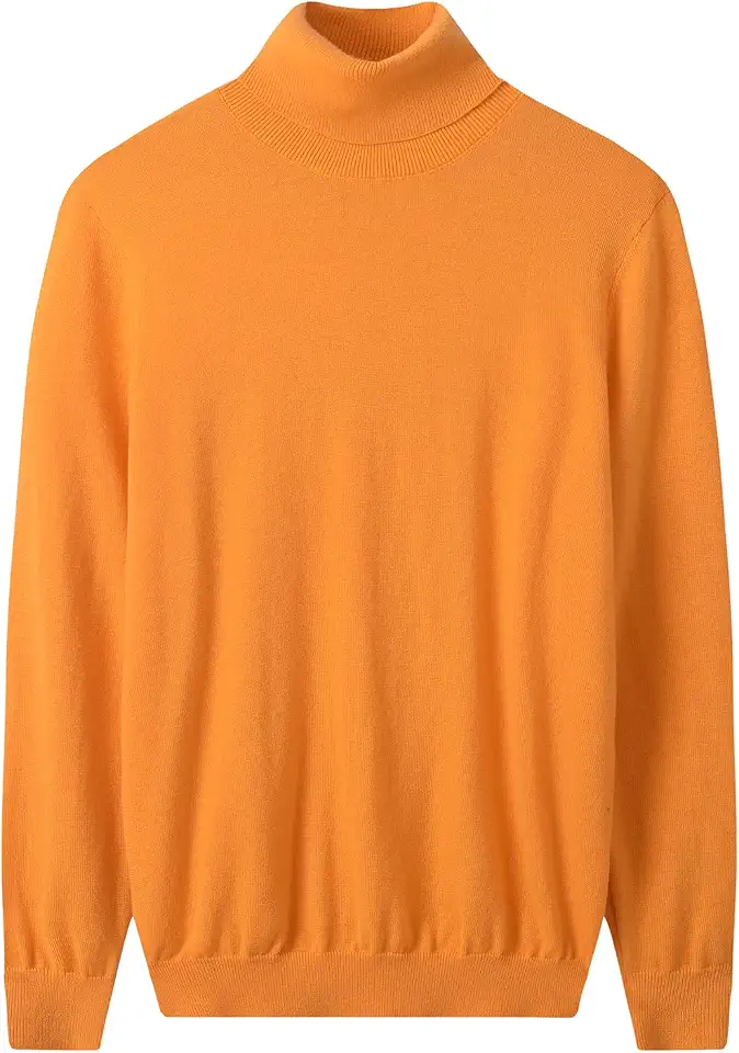 ZHILI Men's 100% Merino Wool Turtleneck Pullover Sweater