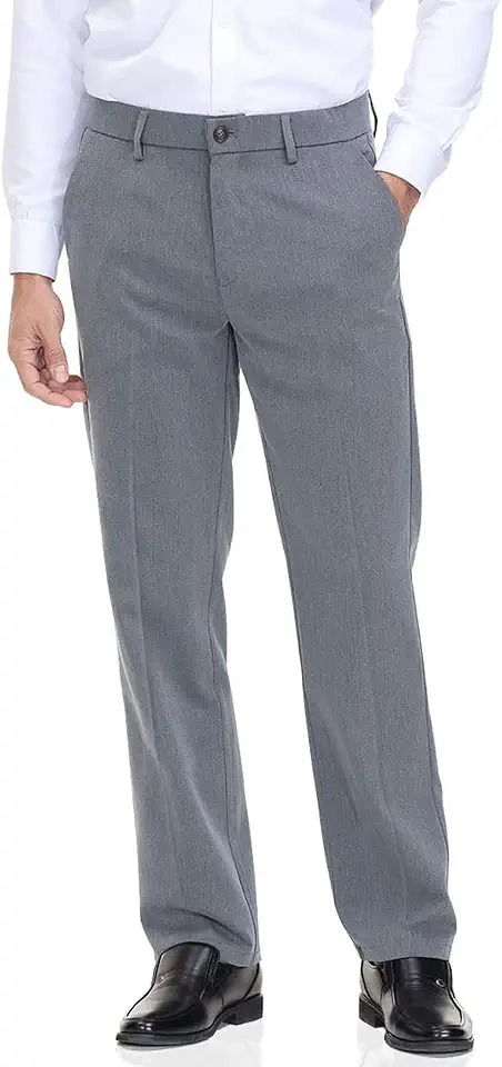 Men's Grey Cuffed Dress Pants