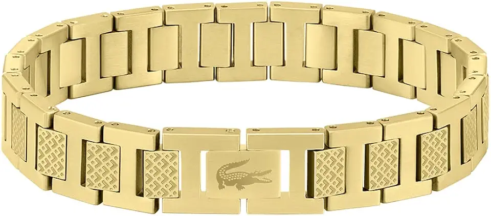 Lacoste Metropole Bracelet – Unisex H-Link with Crocodile Clasp – Adjustable Polished Finish Accessory