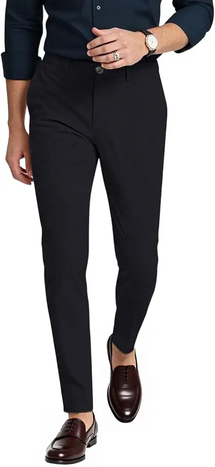 Global Recycled Standard GINGTTO Skinny Dress Pants Men Slim Fit Stretch Mens Chino Pants Tapered Leg