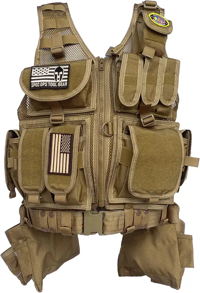 Spec Ops Tool Gear SF-18 Delta 2.0 Tactical Tool Vest & Belt | Modular MOLLE Vest with Pouches & Weight-Dispersing Design