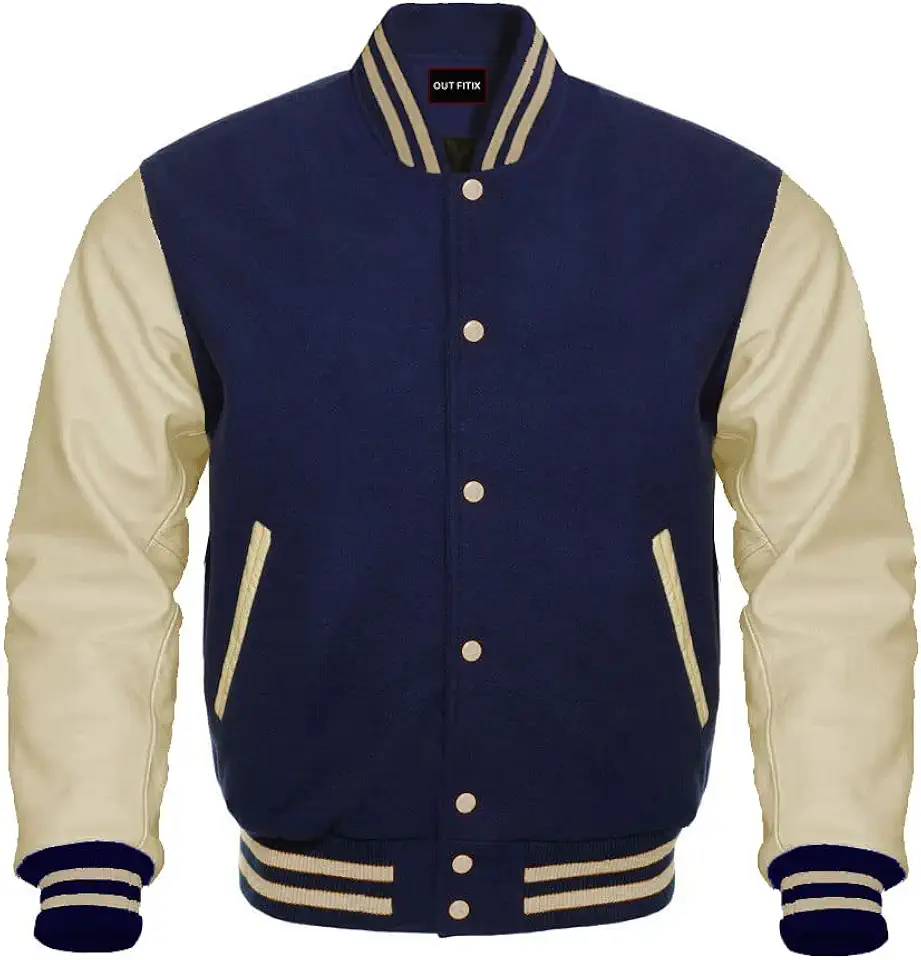 Bitling Varsity Letterman Baseball Bomber Jackets Genuine Leather Sleeves & Multi Wool Color Options