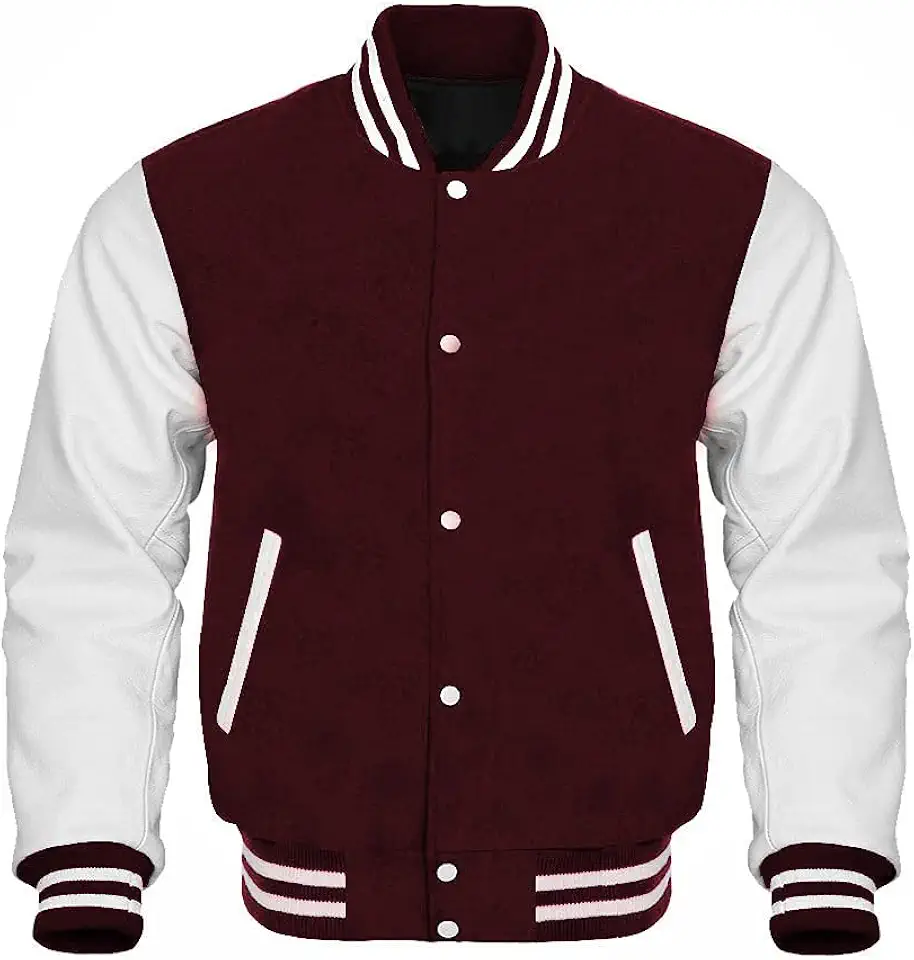 Varsity Letterman Baseball Bomber Jackets Genuine Leather Sleeves & Multi Wool Color Options