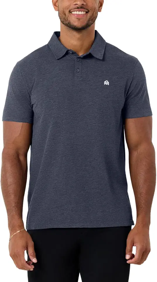 Men's Slim Fit Navy Short Sleeve Polo Piqu Shirt