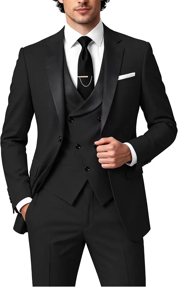 Global Recycled Standard Wangyue Mens Suits 3 Piece Slim Fit Suit for Men Wedding Double Breasted Prom Tuxedo for Men Formal Dinner Party Suit