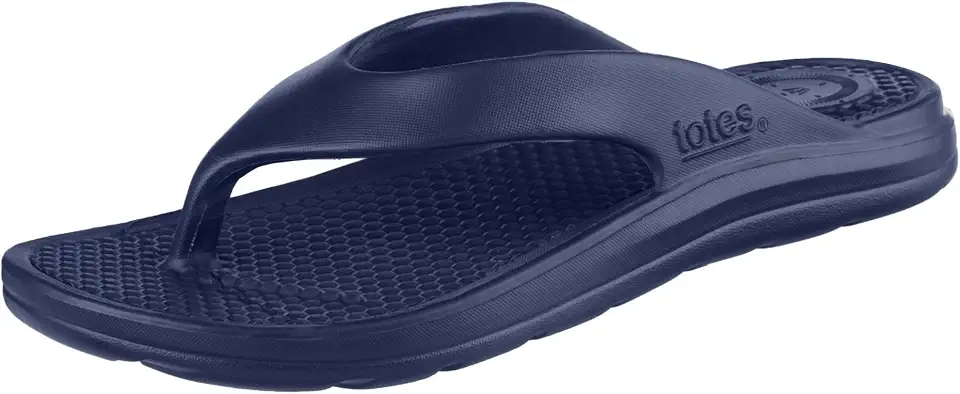 totes Men’s Everywear Flip Flop Sandals Lightweight Waterproof Sandals with Cushioned Comfort for Beach, Pool & Everyday Wear
