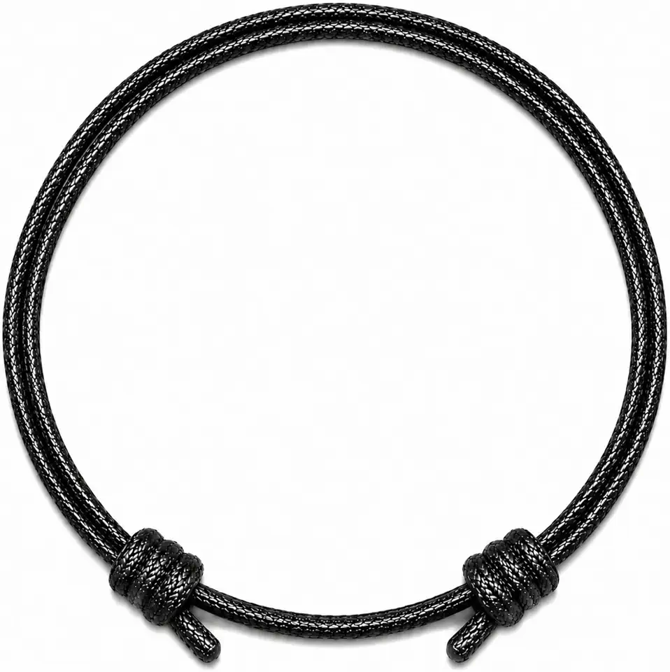 Wax Nylon Cord Bracelet for Men Women, Adjustable Waterproof String Jewelry