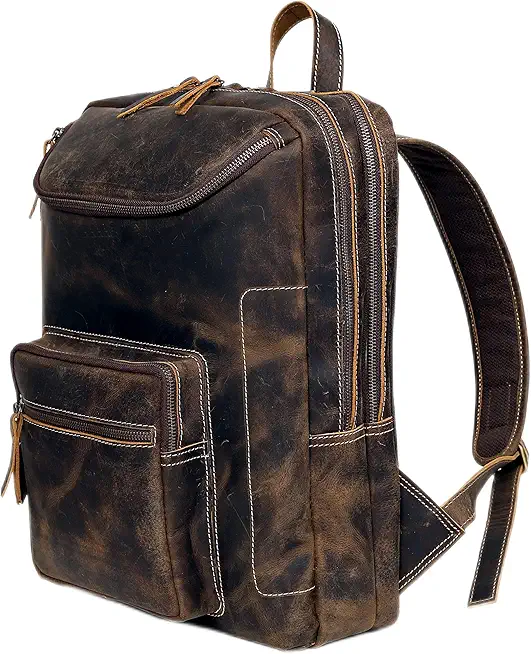 Vintage Leather Backpack For Men 16" Laptop Bag Large Capacity Business Travel Hiking Shoulder Daypacks Business Office Brown (Laptop Backpack 1)