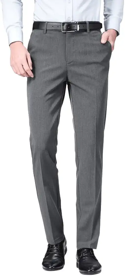 ESSYSHE Men’s Slim Fit Stretch Dress Pants Business Casual Slacks | Flat Front Design, Multiple Colors, Slim Tapered Leg, Permanent Crease, Stretch Fabric, Flex Waistband
