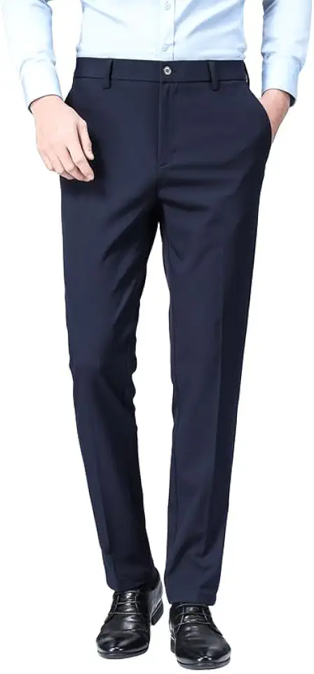 Men's Slim Fit Navy Velvet Dress Pants