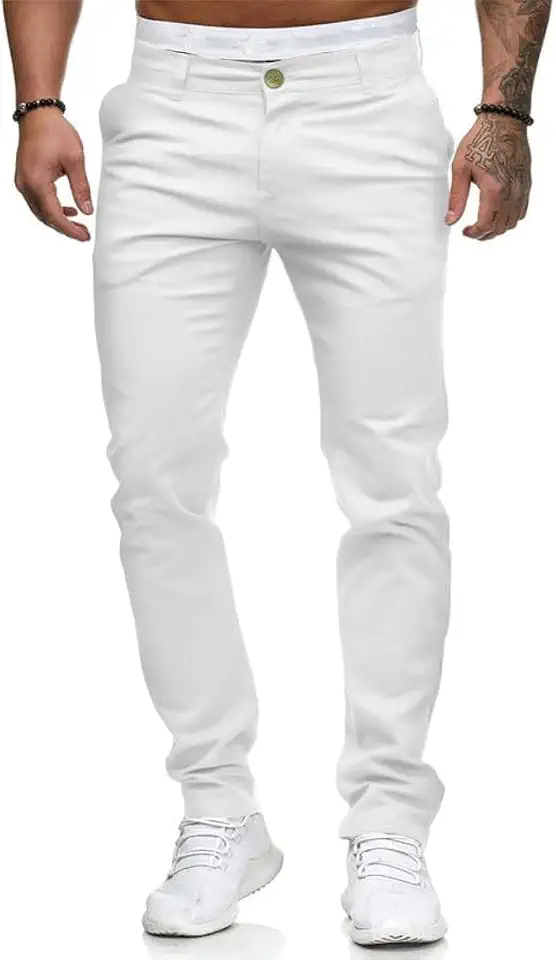 HUNGSON Men Skinny Slim Fit Casual Jeans Dyeing Stretch Straight Fashion Denim Pants