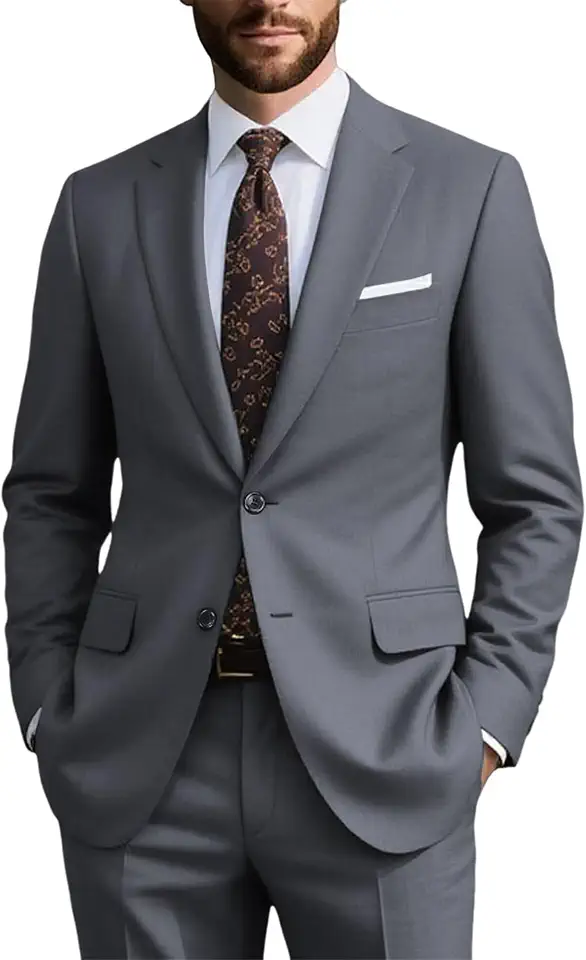 Mens Formal Suit Set 2 Piece, Business Casual Blazer Pants