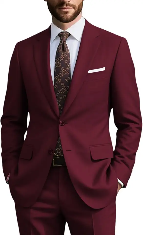 Mens Formal Suit Set 2 Piece, Business Casual Blazer Pants