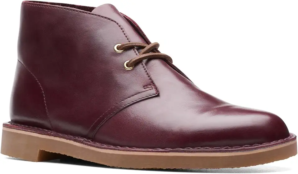 Men's Burgundy Leather Lug Sole Boots