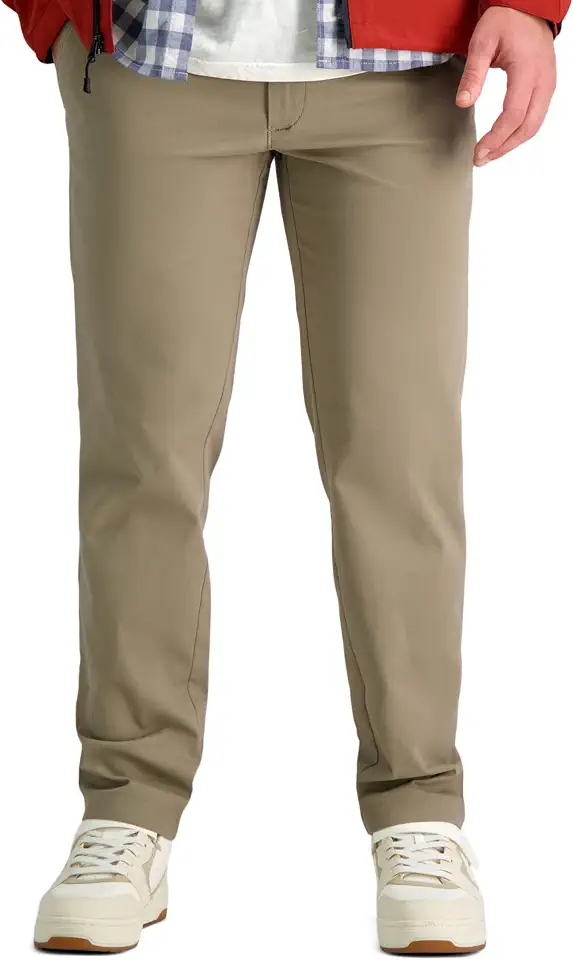 Haggar Men's Life Khaki Comfort Flat Front Slim Fit Chino Pant