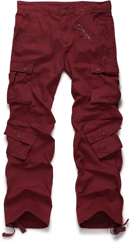 OCHENTA Men's Cotton Cargo Work Pants, Camo Tactical Casual Military Pants