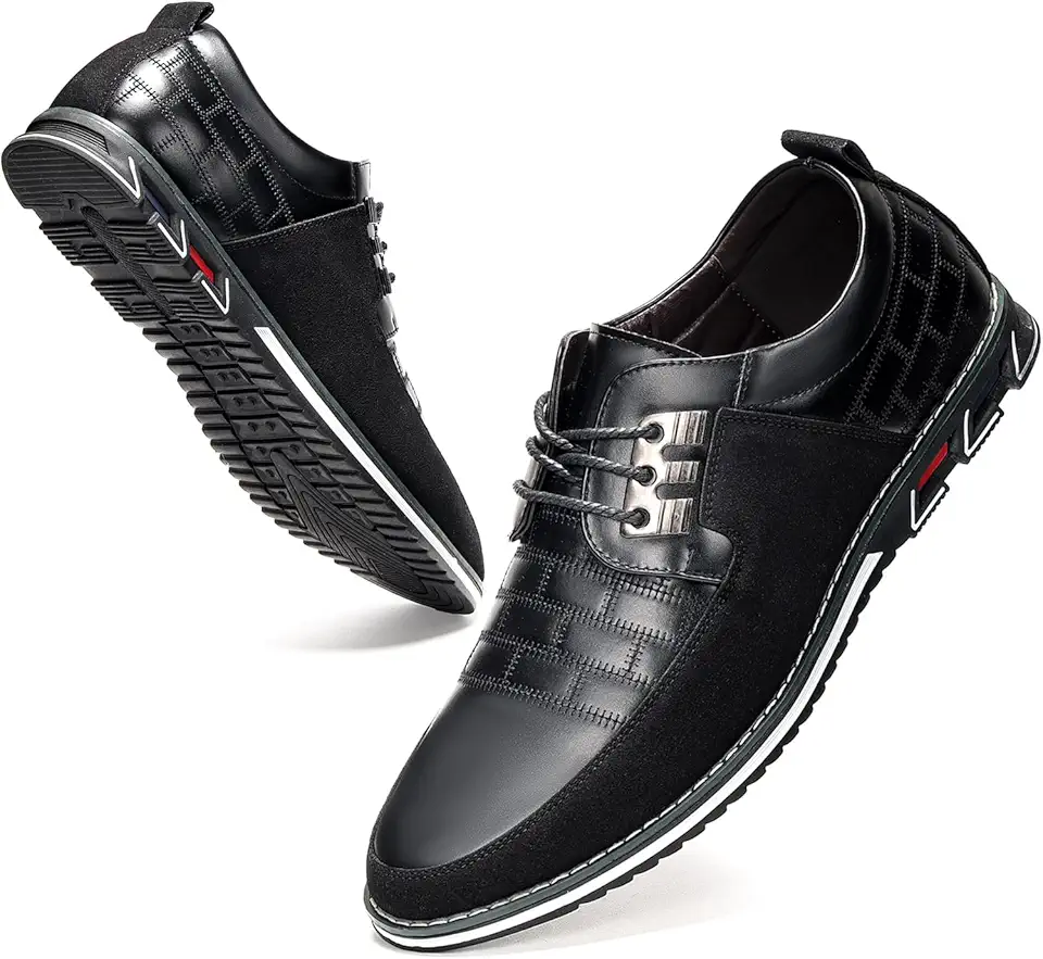 Mens Dress Shoes Casual Business Oxford Derby Orthopedic Leather Shoes Simple Lace-up Walk Loafers Flats Shoes for Men