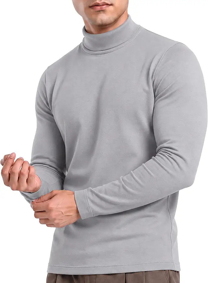 Men's Heather Grey Turtleneck Sweater