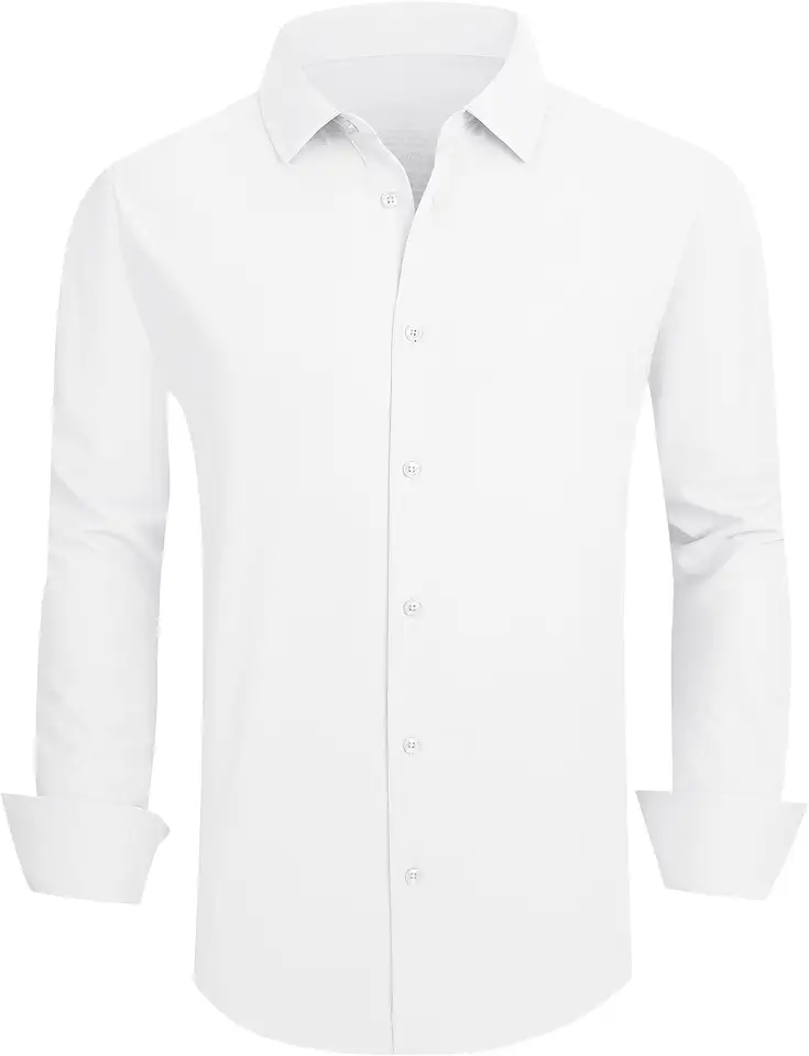 SAMERM Mens Dress Shirt Stretch Wrinkle Free Casual Button Down Shirts
