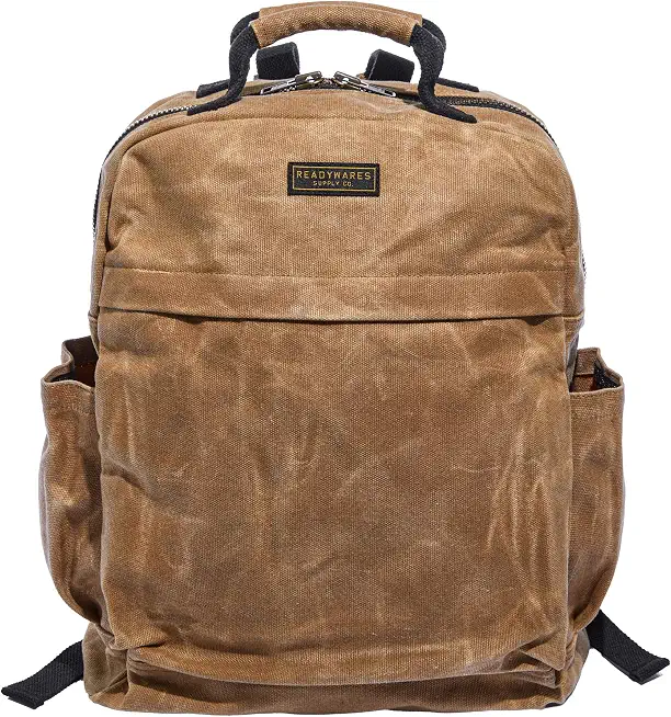 Readywares Backpack | Durable Waxed Canvas Rucksack with Laptop Sleeve