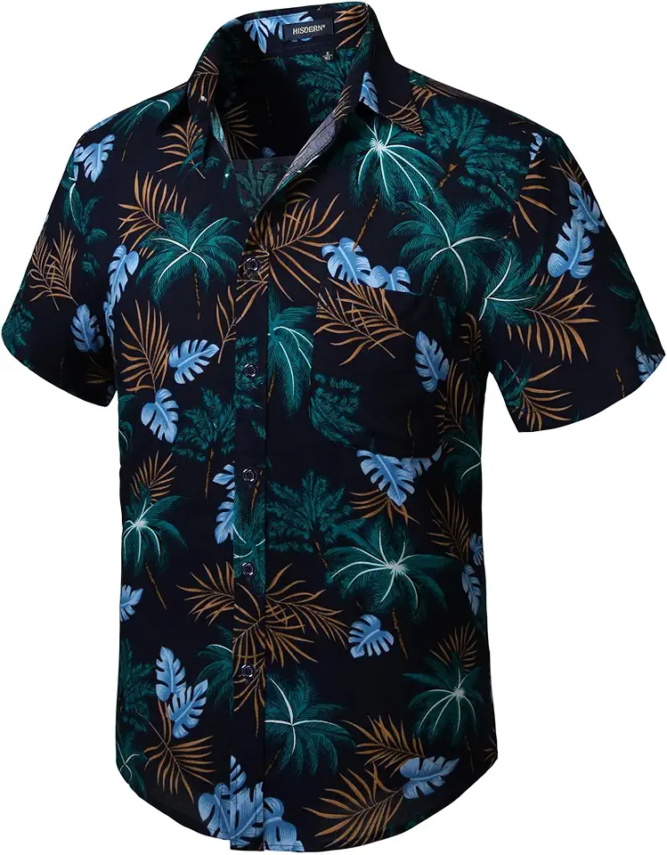 Hawaiian Shirt for Men Casual Summer Short Sleeve Beach Vacation Aloha Hawaii Button Down Shirt Holiday