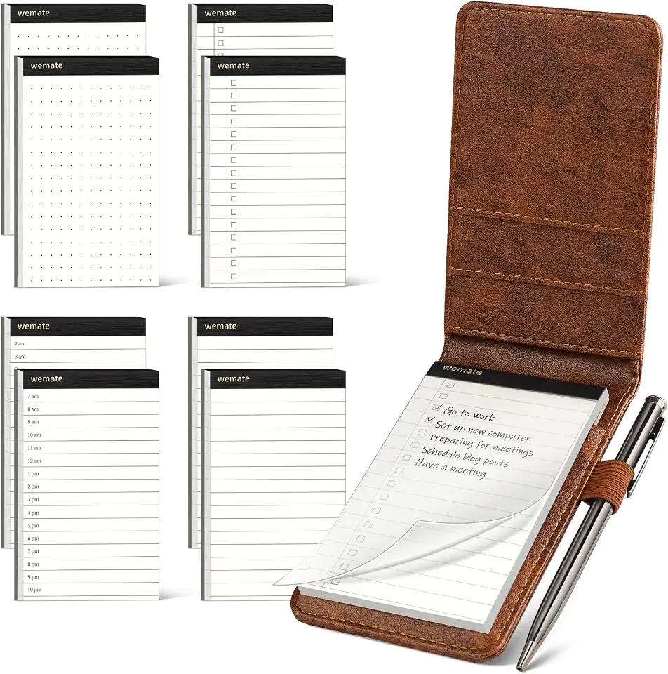 Men's Leather Pocket Notebook Cover With Pen