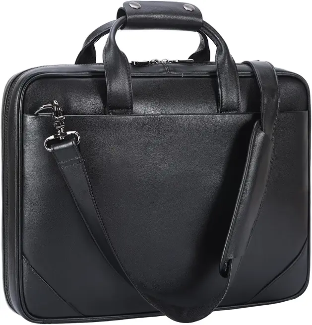 Masa Kawa Slim Leather 14" & 16 Inch Laptop Briefcase Messenger Bag For Men